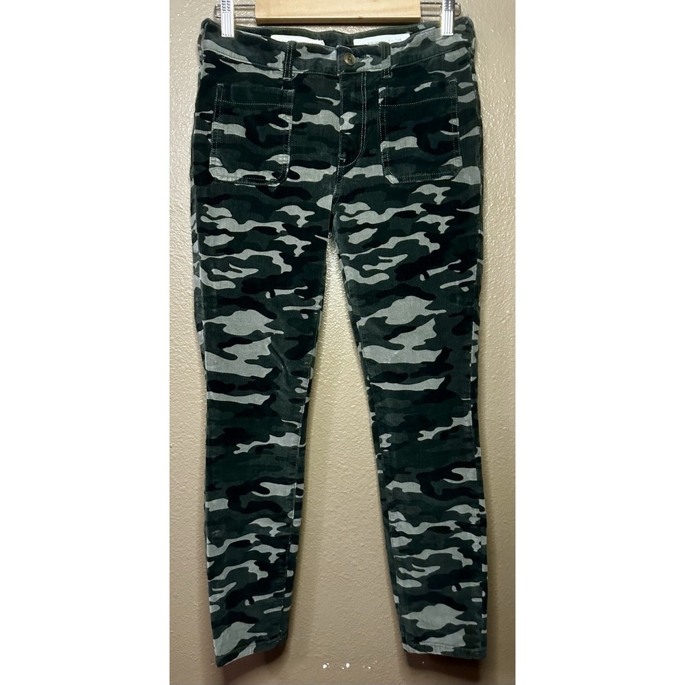 Pilcro And The Letterpress Anthropologie Pants 28 Corduroy High-Rise Skinny Camo